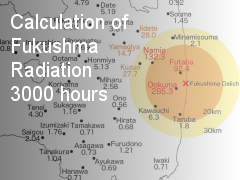 calculation of Fukushma Radiation 3000 hours